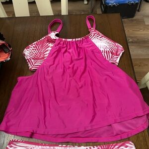 SHEIN Pink and White Swim Set